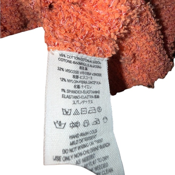 Free People Orange/Pink Edessa Off the Shoulder Oversized Sweater Size Small - Picture 8 of 9